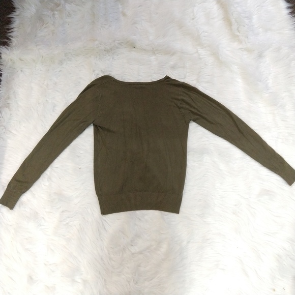 PAPAYA olive green button-front cardigan stitch - Picture 5 of 7